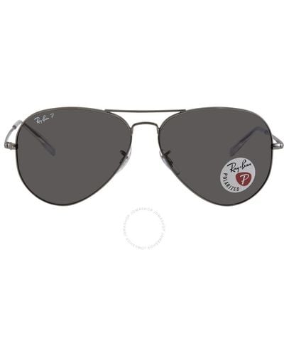 Ray-Ban Polarized Aviator Sunglasses - Gray
