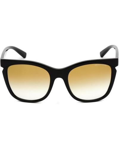 Armani Exchange Black Rectangular Sunglasses - Brown