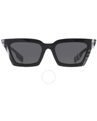 Burberry Briar Dark Gray Square Sunglasses Be4392u 405187 52 - Black