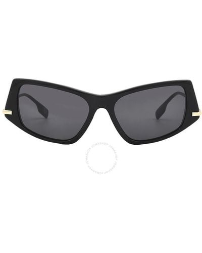 Burberry Dark Gray Irregular Sunglasses Be4408 300187 52 - Black