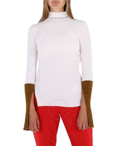 Moncler 1952 Turtleneck Contrast Cuff Sweater - Red