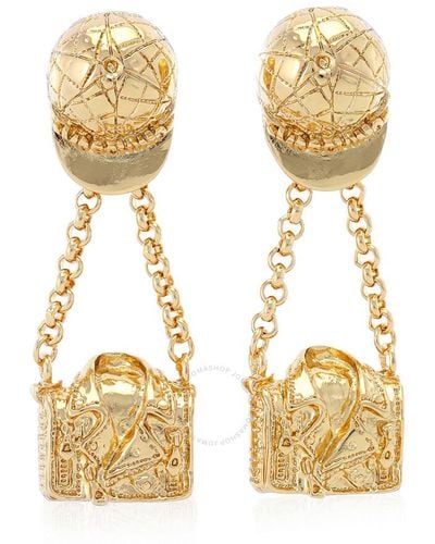 Moschino Gold Biker Bag Clip Earring - Metallic