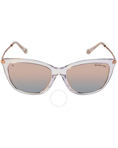 Michael Kors Dublin Rose Gold Polarized Cat Eye Sunglasses Mk2150u 3005m5 56 - Pink