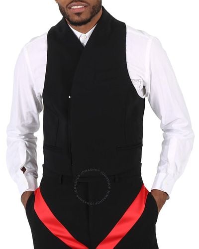 Ferragamo Double Breasted Slim Fit Waistcoat - Black