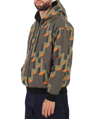 Marcelo Burlon Geometric-print Hooded Jacket - Multicolor