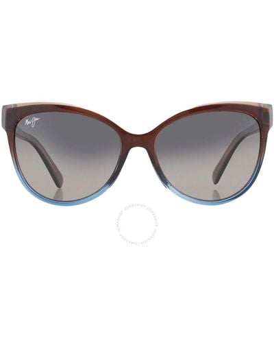 Maui Jim Olu Olu Neutral Cat Eye Sunglasses Gs537-01f 57 - Gray