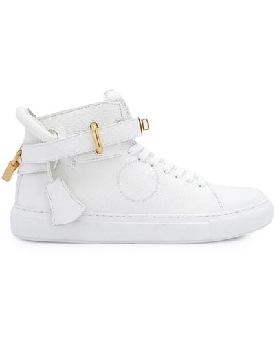 Buscemi High-top 100 Alce Belted Leather Sneakers - White