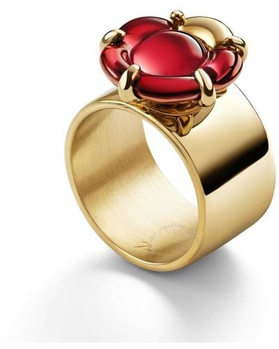 Baccarat 's B Flower Vermeil Red Crystal Ring 2807667 - Metallic