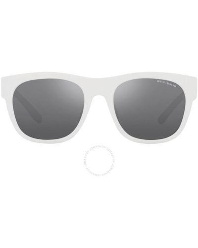 Armani Exchange Gray Mirrored Silver Square Sunglasses Ax4128su 81566g 55