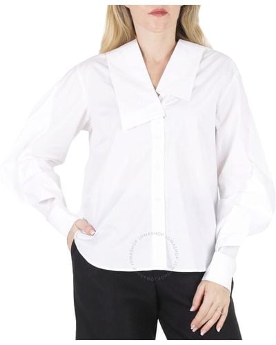 Burberry Ruffle Trimmed Blouse - White