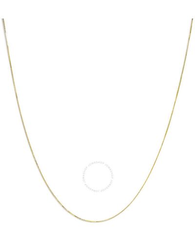 Haus of Brilliance Solid 14k Gold 0.75mm Classic Box Chain Necklace. Chain - Metallic