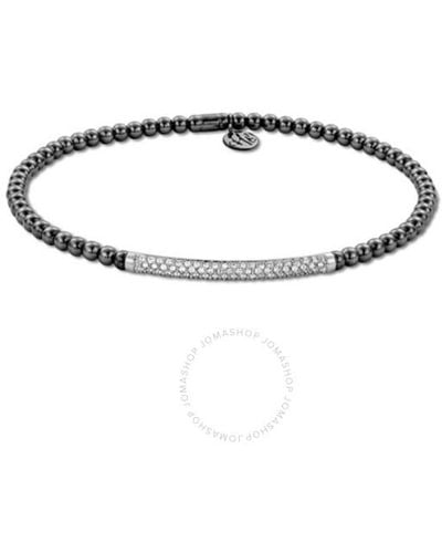 Hulchi Belluni Tresore 18k Rhodium Bracelet Pave Bar Diamonds 0.34 Cttw 20344m18-blbl - White