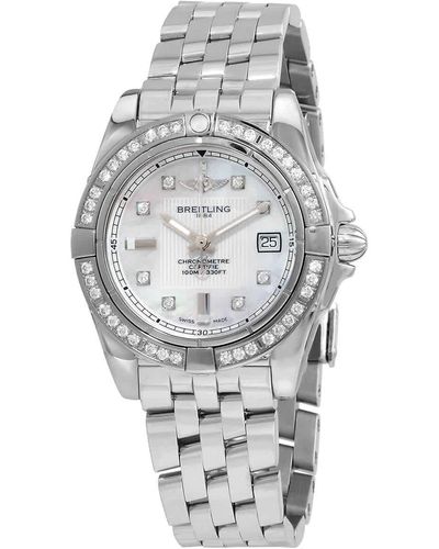 Breitling Galactic Quartz Chronometer Diamond Watch A71356la/a708 - Metallic