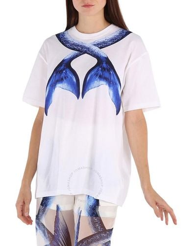 Burberry Carrick Short Sleeve Mermaid Tail-print Oversized T-shirt - Blue