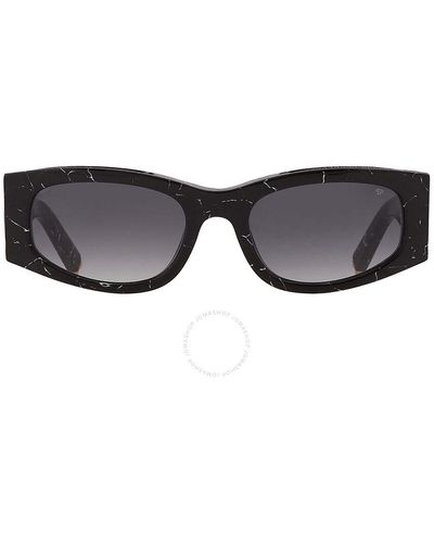 Philipp Plein Grey Gradient Oval Sunglasses Spp025s 0869 55 - Black