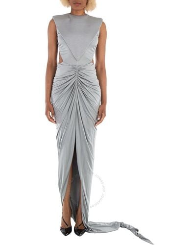Burberry Lizzie Heather Melange Panelled Ruched Gown - Multicolour
