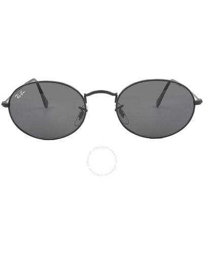 Ray-Ban Oval Dark Gray Sunglasses - Black