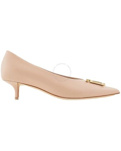 Burberry Nude Madelina 40 Tb Monogram Court Shoes - Pink