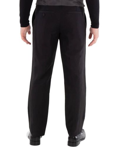 Burberry Dover Wool Linen Cropped Tailored Trousers - Black