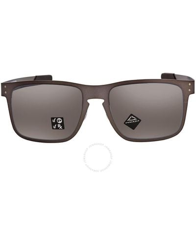 Oakley Holbrook Metal Prizm Black Polarized Square Sunglasses Oo4123 412306 55 - Gray