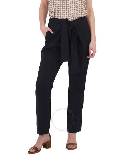 Victoria Beckham Pants Navy Front Tie Pant - Black