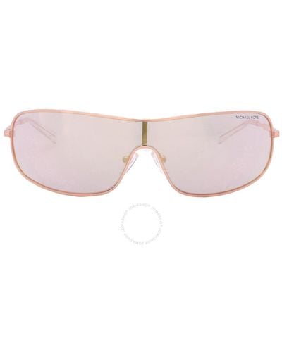 Michael Kors Aix Rose Gold Mirrored Rectangular Sunglasses Mk1139 11084z 38 - Multicolor