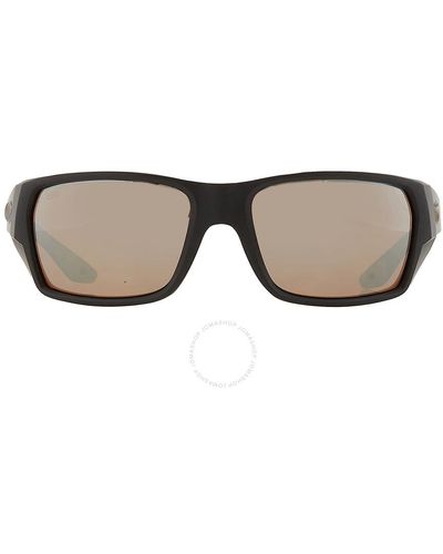 Costa Del Mar Tailfin Copper Silver Mirror Polarized Glass Rectangular Sunglasses 6s9113 911304 57 - Brown