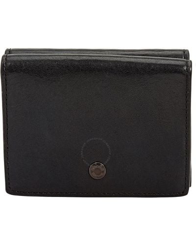 COACH Soft Leather Trifold Origami Coin Wallet - Black