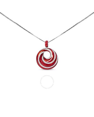 Haus of Brilliance .925 Sterling Silver Red Enamel