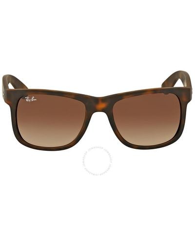 Ray-Ban Justin Classic Gradient Square Sunglasses Rb4165 710/13 - Brown