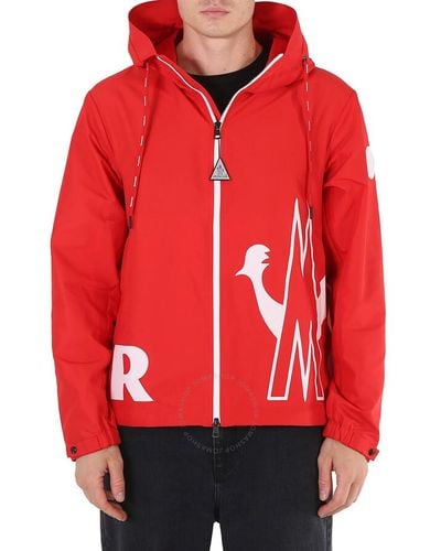 Moncler Mythos Micro-sport Nylon Logo Jacket - Red