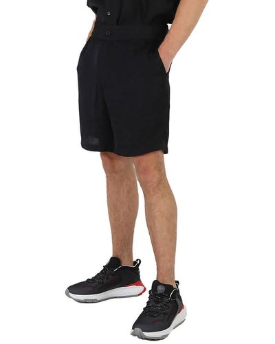Moschino Allover Logo Viscose Satin Shorts - Black