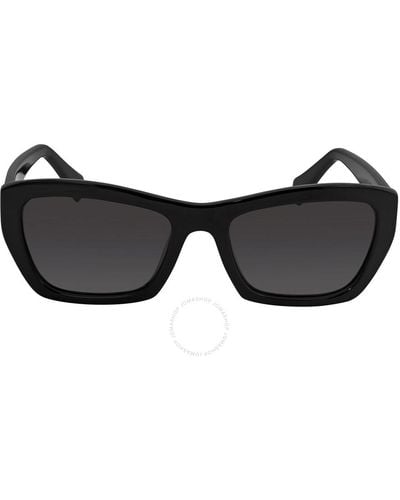 Ferragamo Gray Rectangular Sunglasses - Black