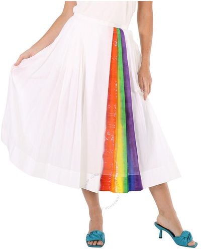 Burberry Morlaix Striped Cotton Midi Skirt - Multicolour