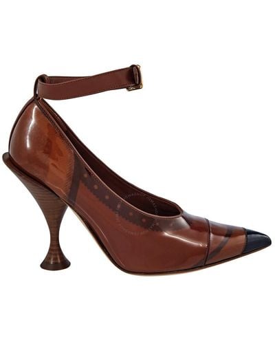 Burberry Evan 10 Pointed-toe Court Pumps - Brown