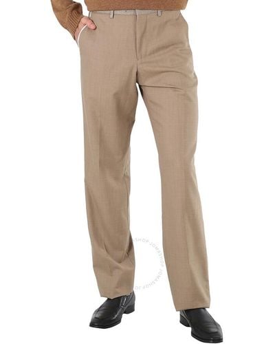 Burberry Wool Cashmere And Linen English Fit Tailo Pants - Natural
