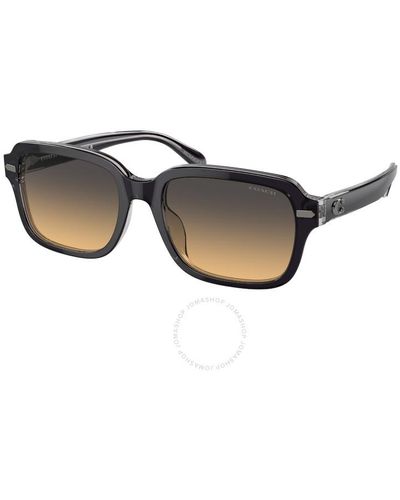 COACH Grey Rectangular Sunglasses Hc8388u 5745l7 56 - Multicolour
