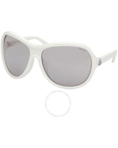 Moncler Smoke Mirror Oversized Sunglasses Ml0284 21c 69 - White