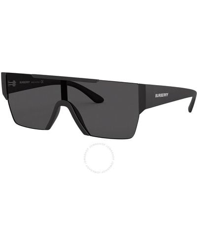 Burberry Dark Grey Shield Sunglasses Be4291 346487 38 - Black
