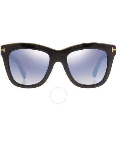 Tom Ford Julie Mirrored Smoke Cat Eye Sunglasses Ft0685 01c - Blue