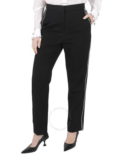 Burberry Runway Draped-chain Wool Tailored Trousers - Black