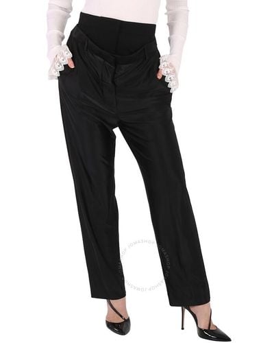 Burberry Lombardy Double-waisted Jersey Trousers - Black