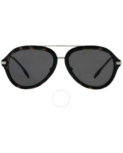 Burberry Jude Brown Pilot Sunglasses Be4377 300273 58 - Black