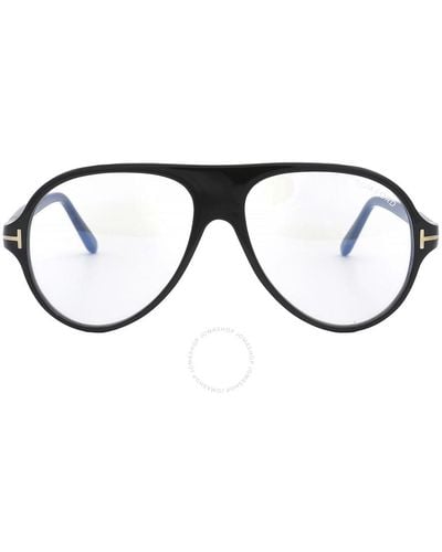 Tom Ford Blue Light Block Pilot Eyeglasses Ft5012-b 001 53 - Black