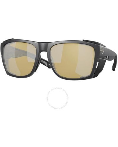 Costa Del Mar King Tide 6 Sunrise Silver Mirror Polarized Glass Wrap Sunglasses 6s9112 911205 58 - Grey