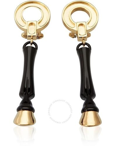 Burberry Resin And Gold-plated Hoof Drop Earrings - Metallic