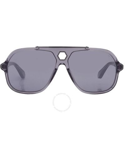 Philipp Plein Gray Pilot Sunglasses Spp004v 9mbx 61