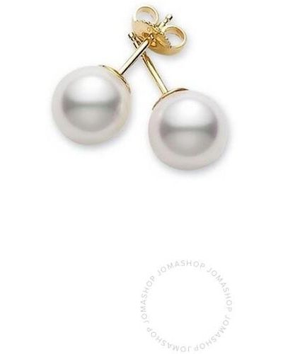 Mikimoto Akoya Pearl Stud Earrings With 18k Gold 7-7.5mm A+ - Metallic
