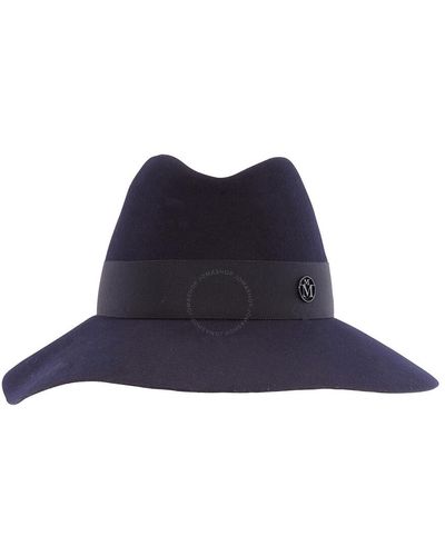 Maison Michel Navy Kate Wool Felt Fedora Hat - Blue