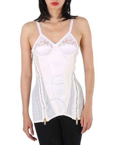 Burberry Optic Lace Corset Top - White